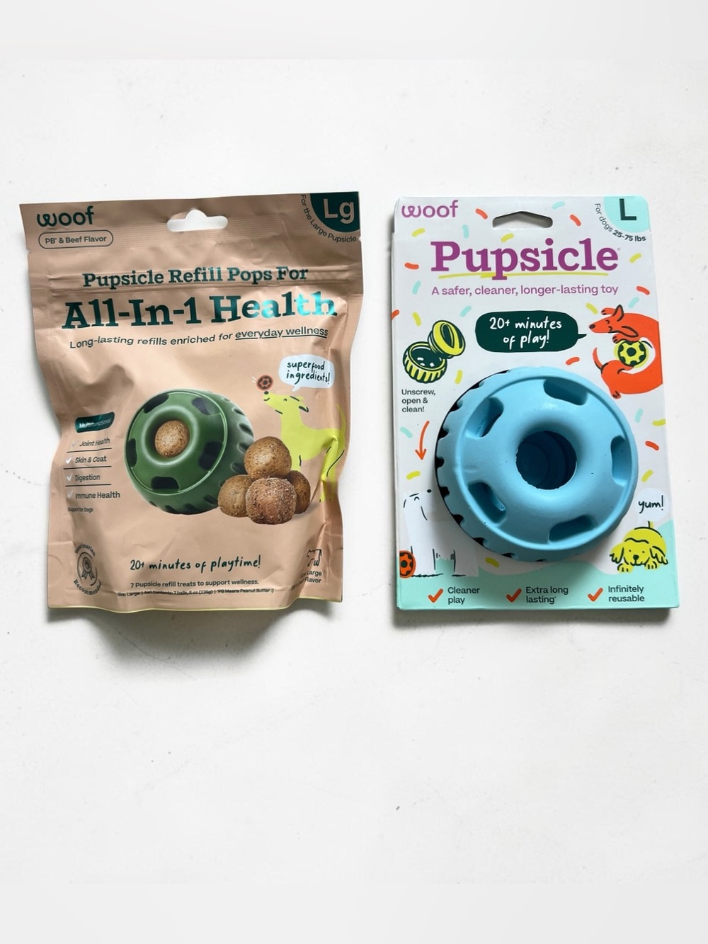 WOOF Pupsicle Treat-Dispensing Toy & All in one Health Pupsicle pop  Refill